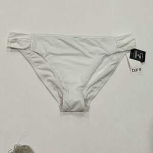 Bar III White Bikini Bottoms | Ruched Sides | NWT | Size XL